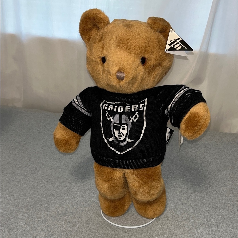 Raiders Teddy Bear Plush Stuffed Animal Sweater 16” 4 Point 0 Football